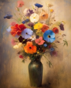 Aranjament floral in vaza verde inchis