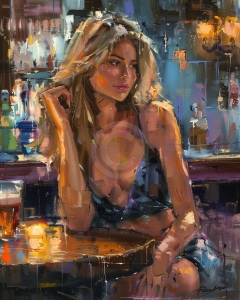 Femeie singura la bar