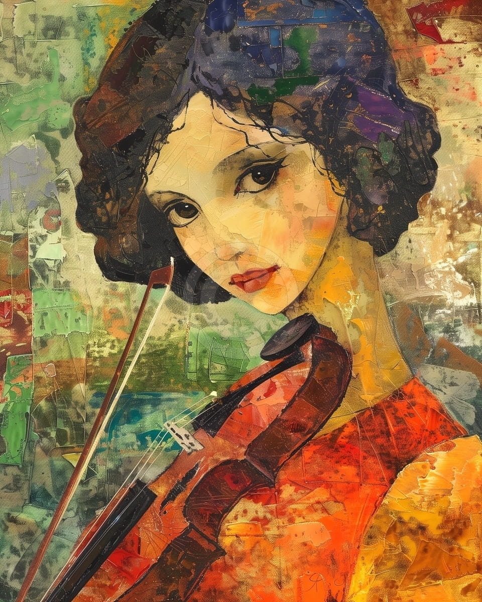 Tablou Portret de Femeie cu Vioara