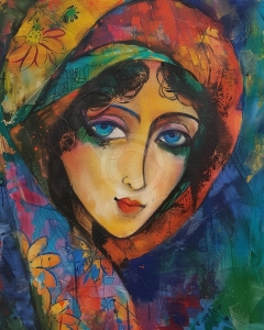 Portret Exotic in Culori Intense