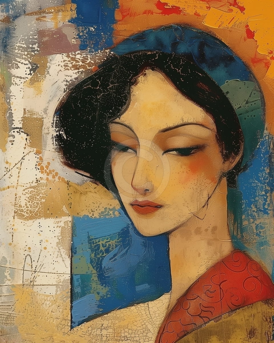 Tablou Portret de femeie cu privirea in jos