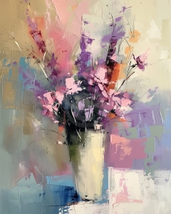 Aranjament floral in tonuri pastel