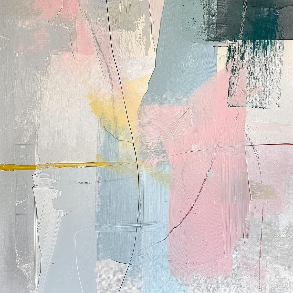 Tablou Abstract pastel cu linii fine