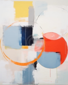 Abstract cu cercuri si blocuri de culoare