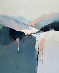 Peisaj abstract cu munti si vale