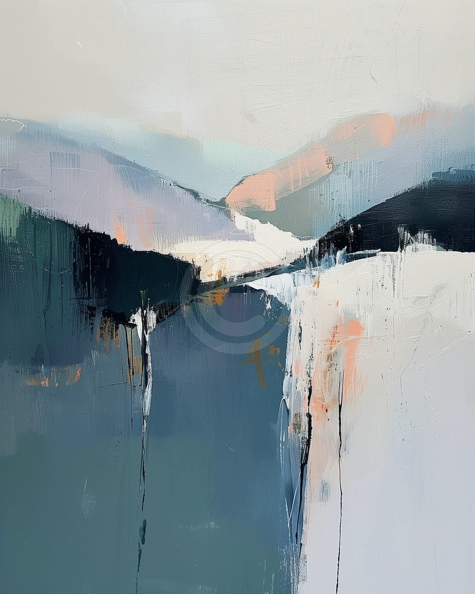 Tablou Peisaj abstract cu munti si vale