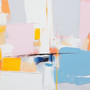  Abstract geometric in culori pastel si accente galbene