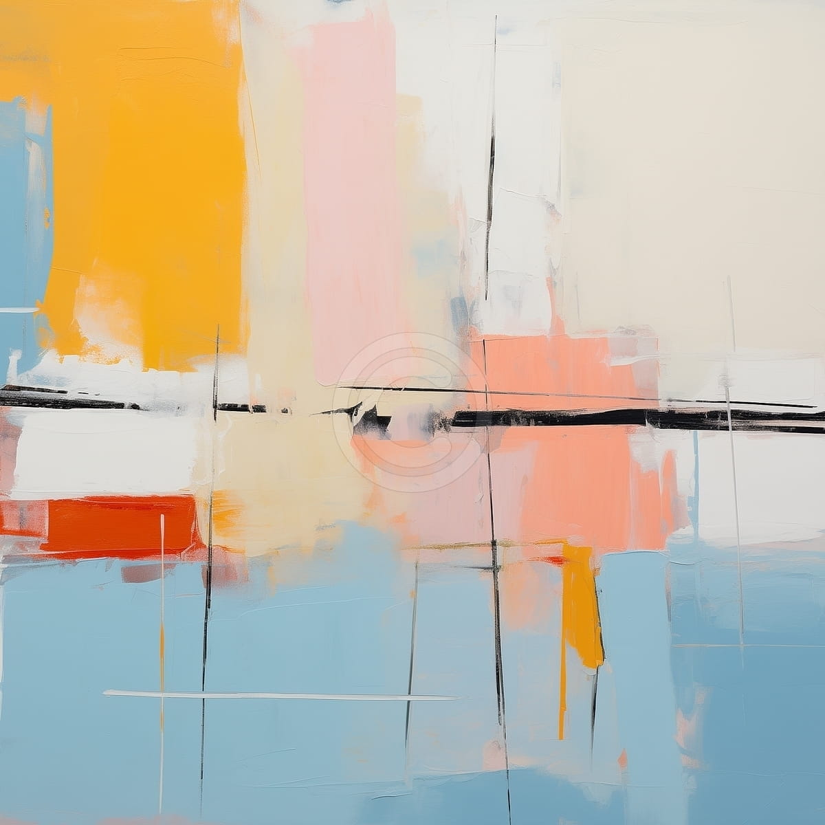 Tablou Tablou abstract cu forme si linii verticale