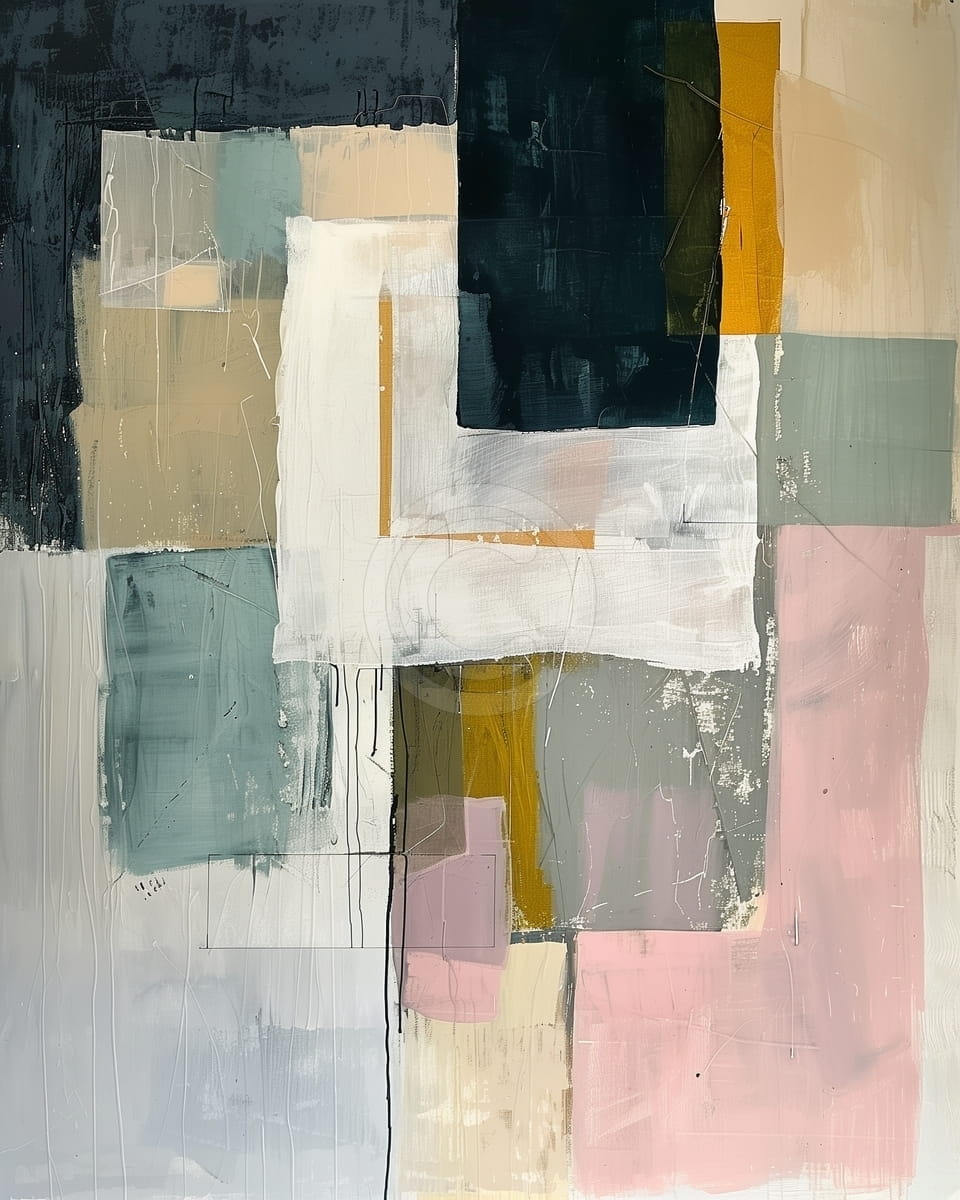 Tablou Geometrie abstracta in tonuri naturale