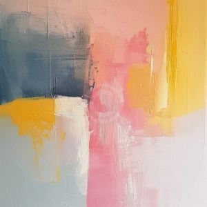 Tablou abstract in nuante calde si pastel