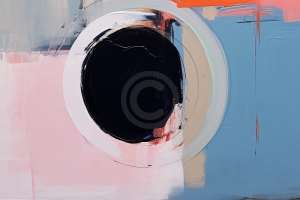 Abstract cu cerc negru si fundal pastel