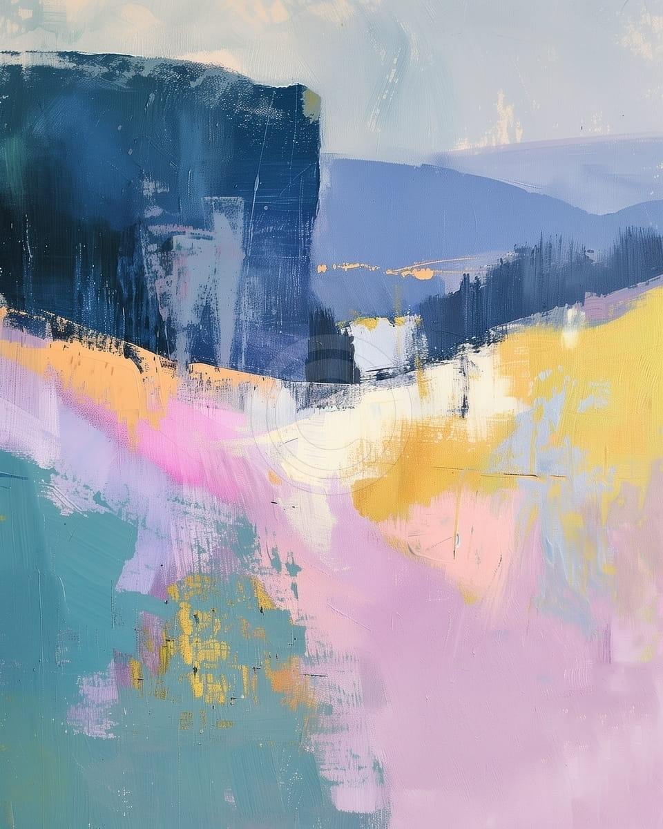 Tablou Vale de munte in lumina pastelata