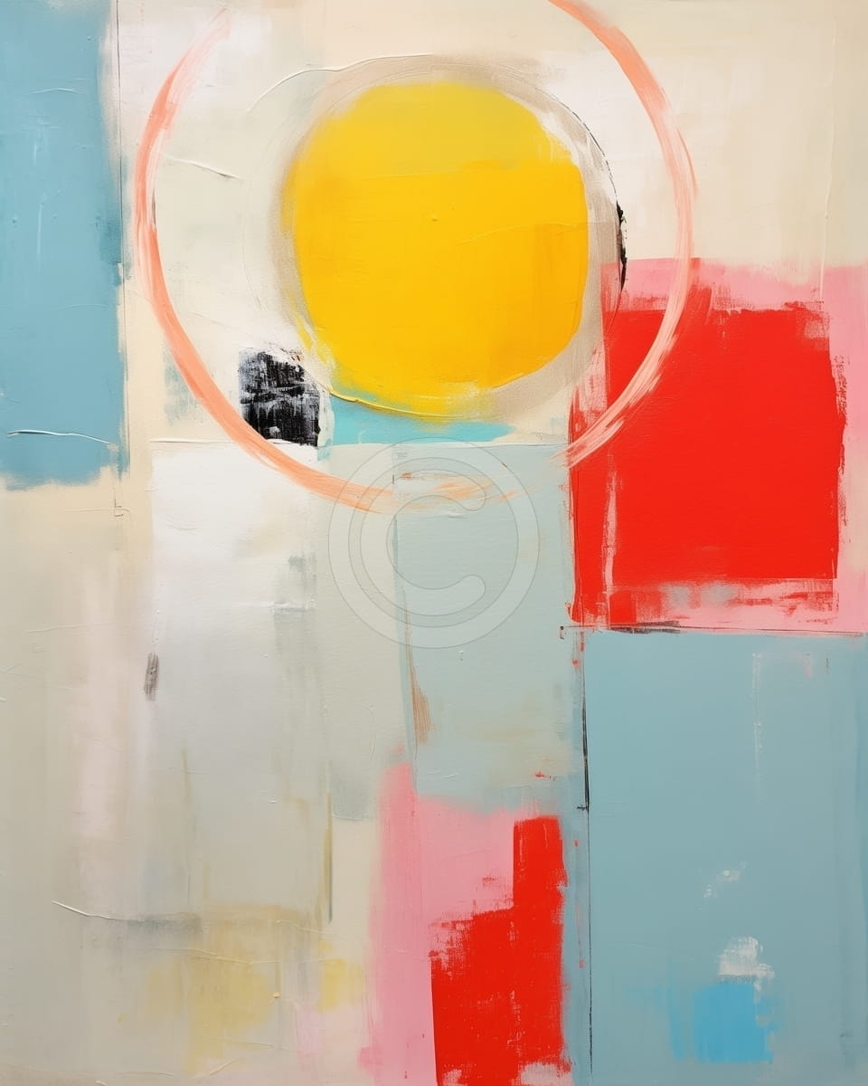 Tablou Pictura abstracta cu forme geometrice colorate