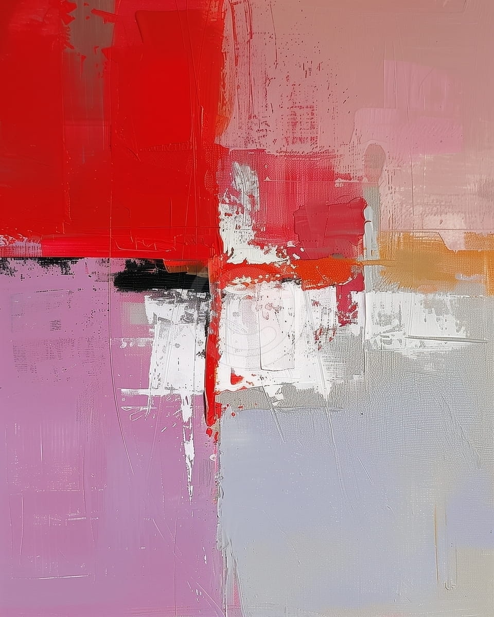 Tablou Compozitie abstracta in rosu si mov