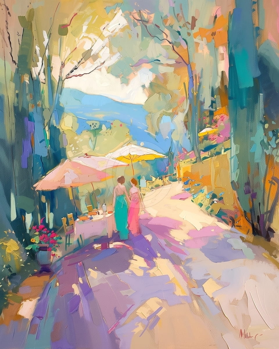 Tablou Plimbare pe o alee in lumina dupa-amiezii