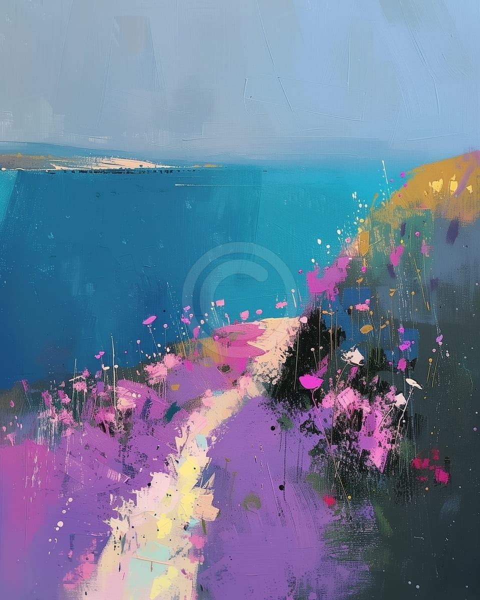 Tablou Poteca spre mare printre flori