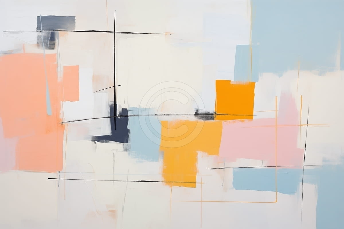 Tablou Compozitie pastel cu linii fine