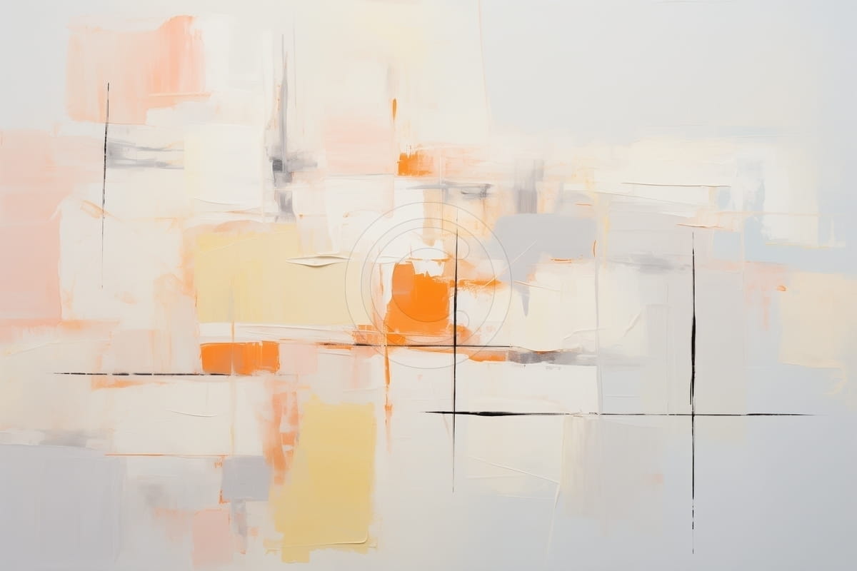 Tablou Abstract in tonuri calde si linii fine