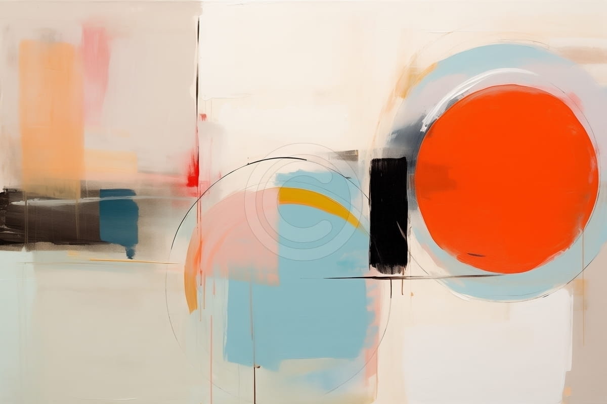 Tablou Cercuri in contrast cromatic