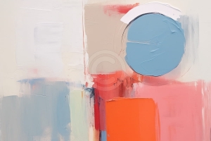 Cerc albastru si blocuri de culoare