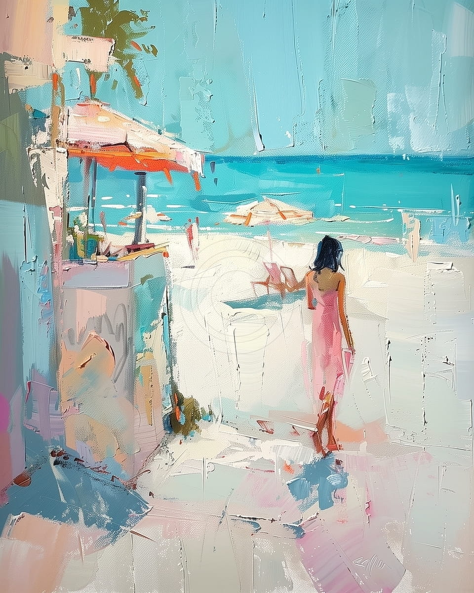 Tablou Femeie pe plaja la malul marii