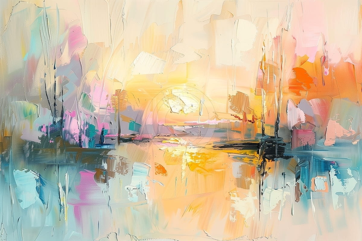 Tablou Rasarit abstract peste apa