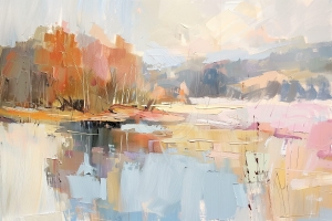 Peisaj de toamna reflectat in apa