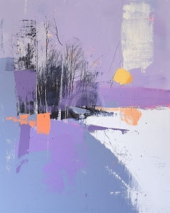 Apus de iarna in tonuri violet