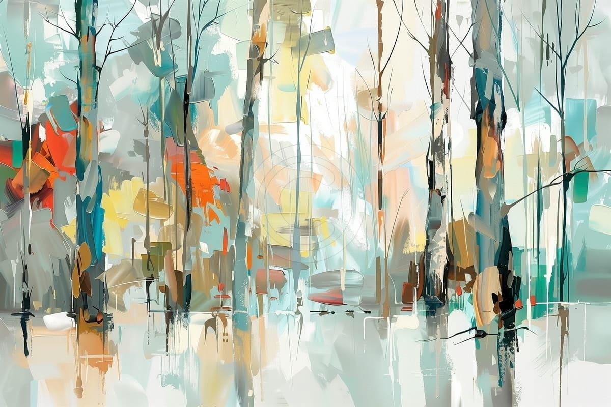 Tablou Padure abstracta in culori vii