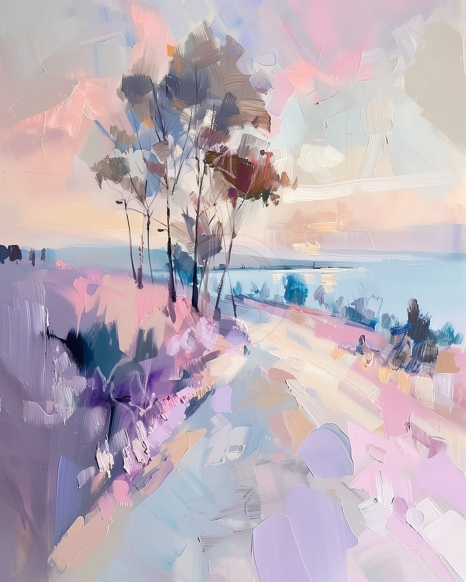 Tablou Drum spre mare la apus