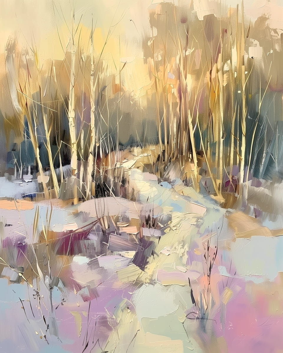 Tablou Padure in lumina de iarna