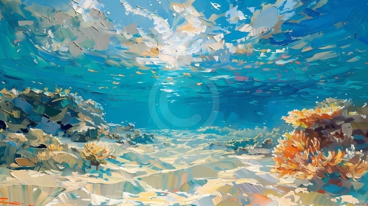 Tablou Peisaj subacvatic cu recif de corali