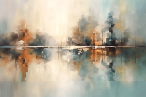 Peisaj abstract cu apa si reflexii