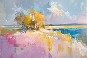 Peisaj de camp langa apa