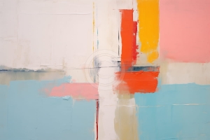 Compozitie geometrica in culori pastel