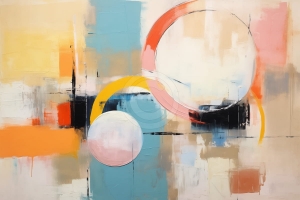 Abstract cu cercuri si linii colorate