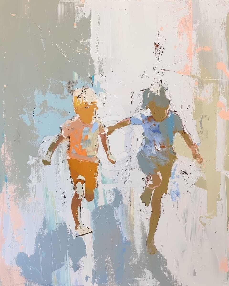 Tablou Copii alergand in lumina