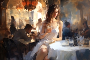 Femeie la cafenea