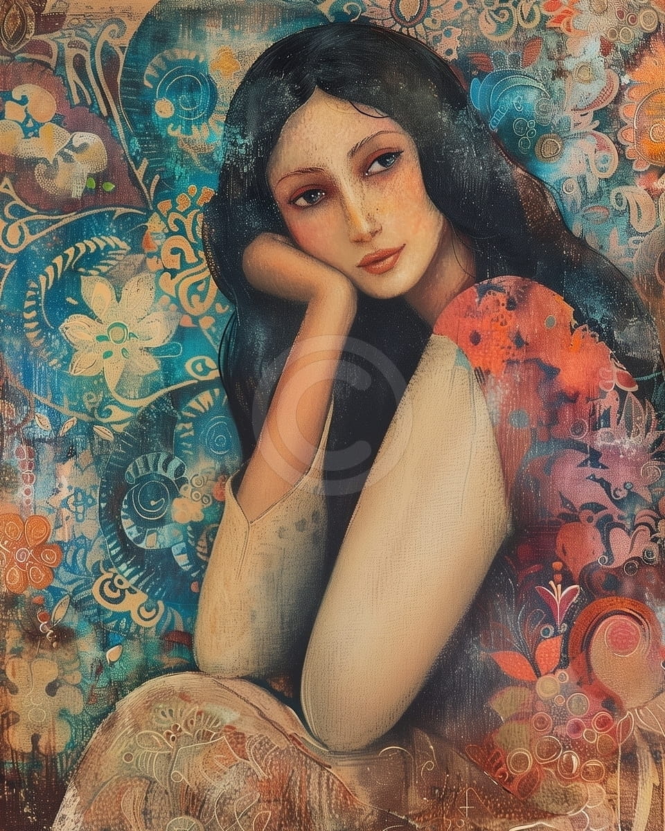 Tablou Femeie in tonuri orientale