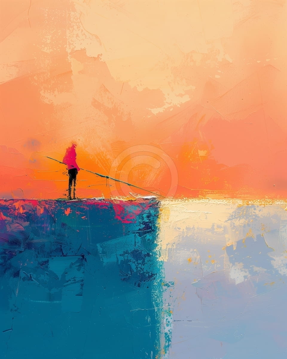 Tablou Pescar la apus