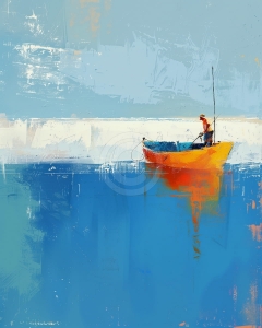 Pescar in barca galbena