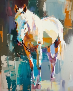 Cal alb colorat modern