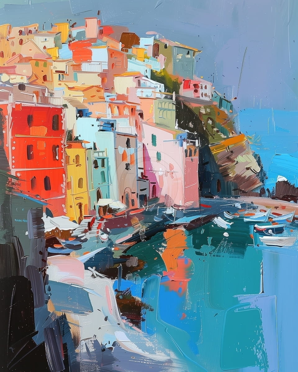 Tablou Sat de coasta italian