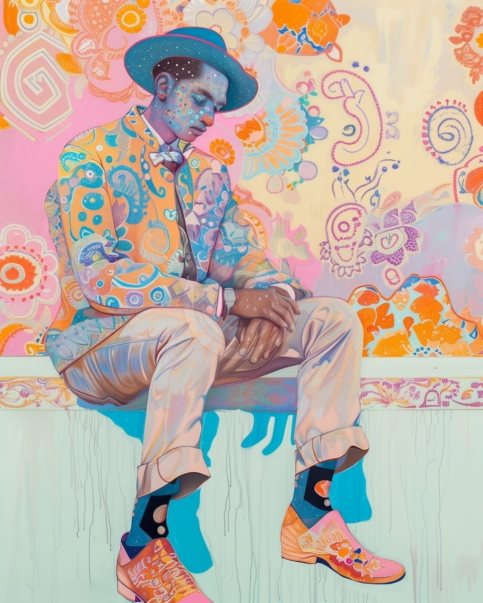 Tablou Portret decorativ in culori psihedelice