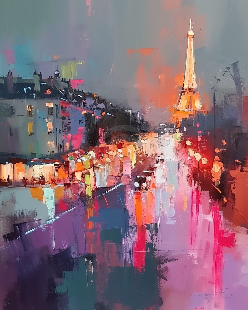 Tablou Paris la apus