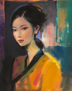 Portret asiatic in lumina calda