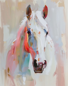 Portret abstract de cal alb