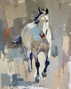 Cal in galop realizat modern