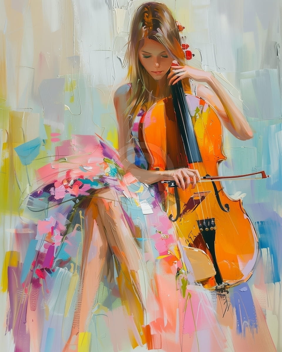 Tablou Fata cu violoncel
