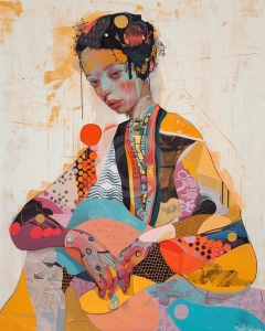 Portret modern in culori geometrice